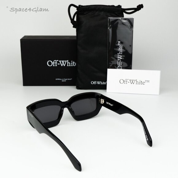 Off-White Women Sunglasses Black Grey Rectangle OERI138 CHARLOTTE 1007 BRAND NEW - Picture 9 of 14